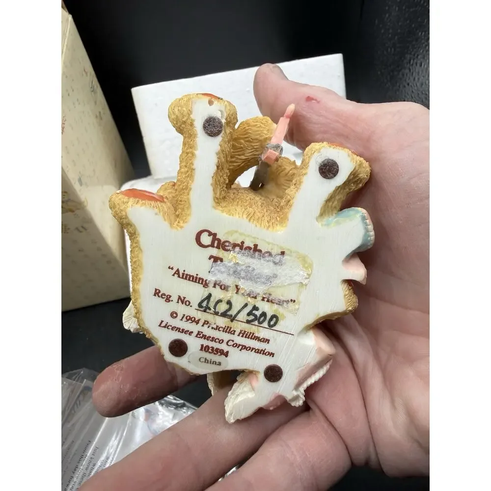 1994 Cherished Teddies Cupid Boy and Girl Resin Bear Figurine 103594 MIB -1